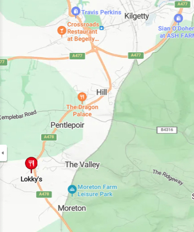 Map of the area around Wooden
